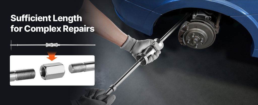 SucceBuy Inner CV Axle Puller Tool Set with 5/8in-18 Slide Hammer & 2-In 2.5-In CV Joint Adapter Inner CV Joint Removal Tool Kit