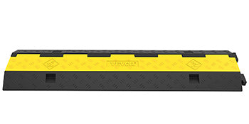 Heavy-Duty 2-Channel Cable Protector Ramp, 11000lb Rubber Cord Cover and Speed Bump