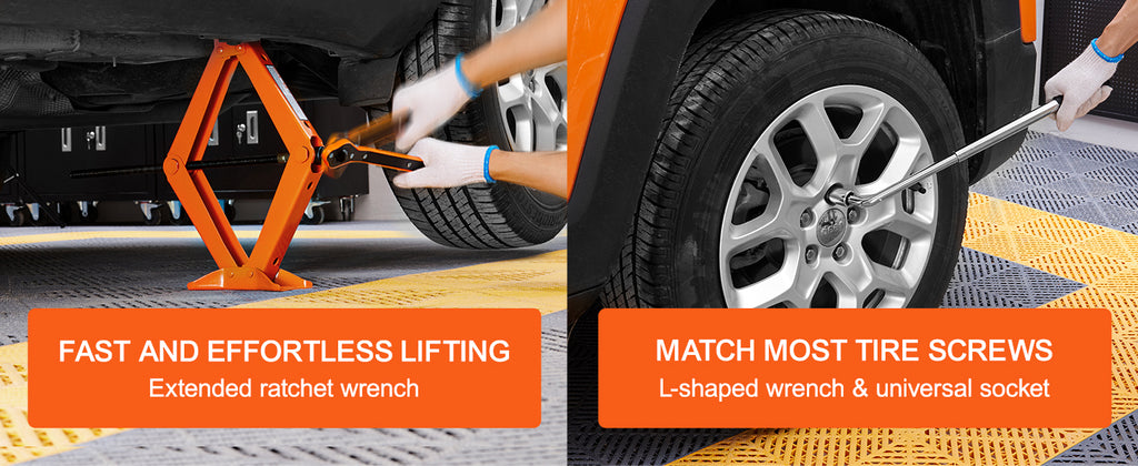 SucceBuy Scissor Jack 2.5Ton/5512 lbs Scissor Car Jack 3.7"-17.1" Lifting Range Scissor Lift Jack Portable Tire Jack for Car Etc