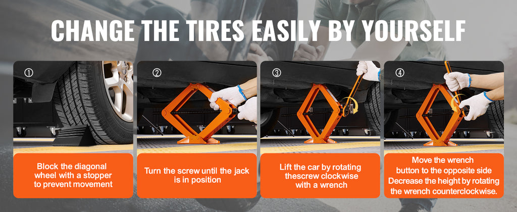 SucceBuy Scissor Jack 2.5Ton/5512 lbs Scissor Car Jack 3.7"-17.1" Lifting Range Scissor Lift Jack Portable Tire Jack for Car Etc