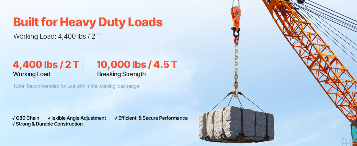 SucceBuy 2T Snatch Block Pulley System with G80 Chain & Swivel Shackle 3"Sheave for 3/8" Rope Towing Recovery on Truck Rollback