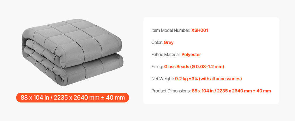SucceBuy Weighted Blanket 20lb 88x104in King Size Cooling Breathable Blanket w/ Glass Beads All-Season Use for 200-250lb Adults