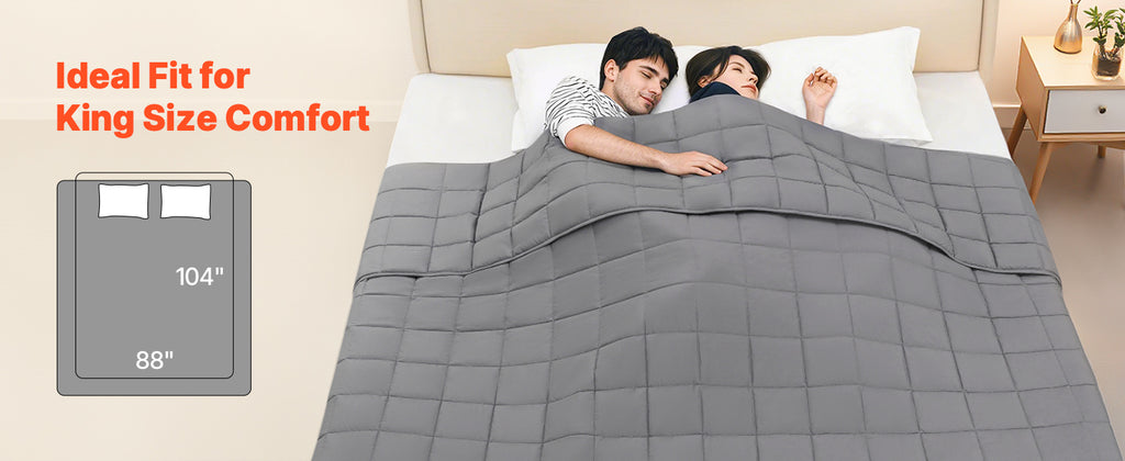 SucceBuy Weighted Blanket 20lb 88x104in King Size Cooling Breathable Blanket w/ Glass Beads All-Season Use for 200-250lb Adults