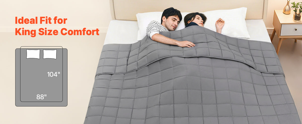 SucceBuy Weighted Blanket 20lb 88x104in King Size Cooling Breathable Blanket w/ Glass Beads All-Season Use for 200-250lb Adults
